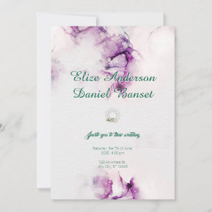 Alcohol Ink Lila Elegante Hochzeit Einladung