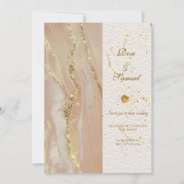 Alcohol Ink Rose Glitter Chic Wedding Invitation Einladung