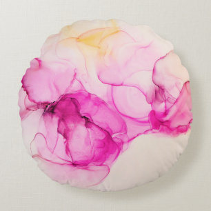Alcohol ink sea texture. Contemporary art. Spots o Rundes Kissen