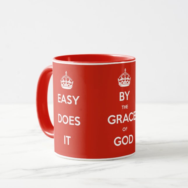 Alcoholics Anonymous Slogans  Mug (Red) Tasse (Vorderseite Links)