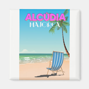 Alcúdia Mallorca Strand Reiseplakat Magnet