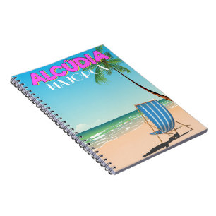 Alcúdia Mallorca Strand Reiseplakat Notizblock