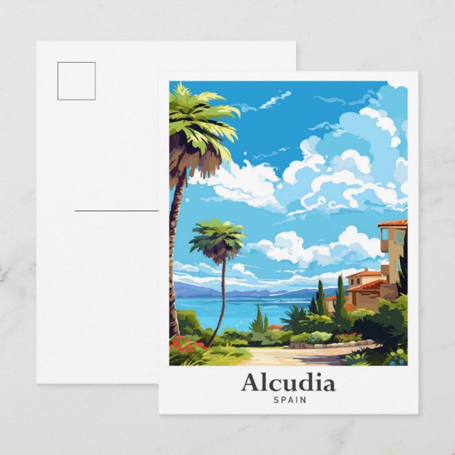Alcudia Spanien Kunst, Dichtung und Musik Postkarte (Vorne/Hinten)
