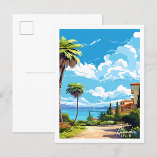 Alcudia Spanien Vintage Illustration Postkarte