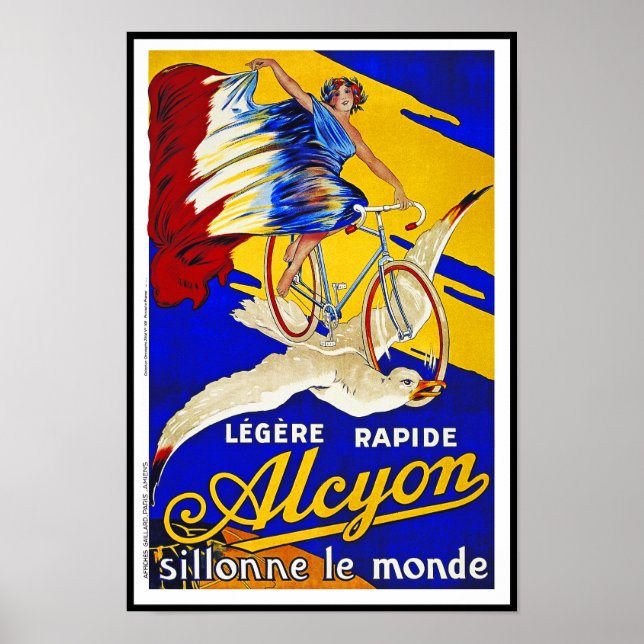 Alcyon Cycles - Französische Vintage Radkunst Poster (Vorne)