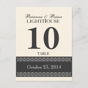 ALD LACE GRAY Wedding Tischnummer Card Empfang