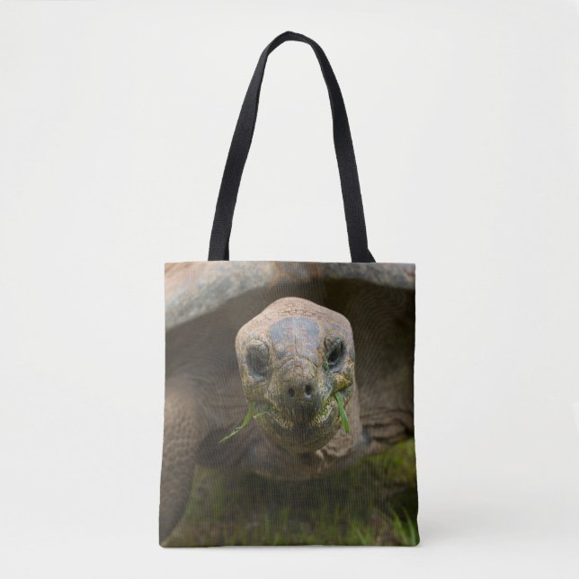 Aldabra Tortoise Fütternd Tasche (Vorderseite)