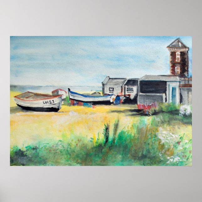 Aldeburgh-Boote am Strand Poster (Vorne)