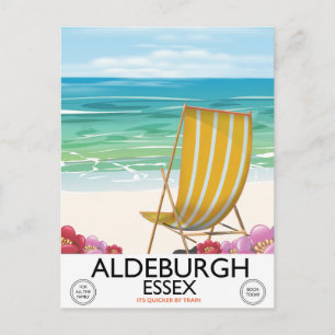 Aldeburgh Essex Beach Reiseplakat Postkarte