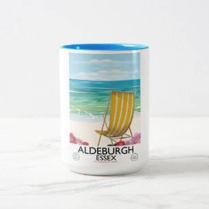 Aldeburgh Essex Strand Reiseplakat Zweifarbige Tasse