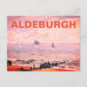 Aldeburgh, Suffolk - Pink Sunset Beach Feiertagspostkarte