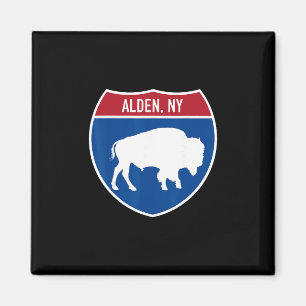 Alden New York Buffalo Ny Autobahn Interstate Schi Magnet