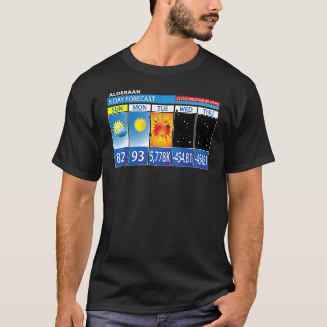 Alderaan 5 Day Forecast Weather Forecas T-Shirt (Vorderseite)