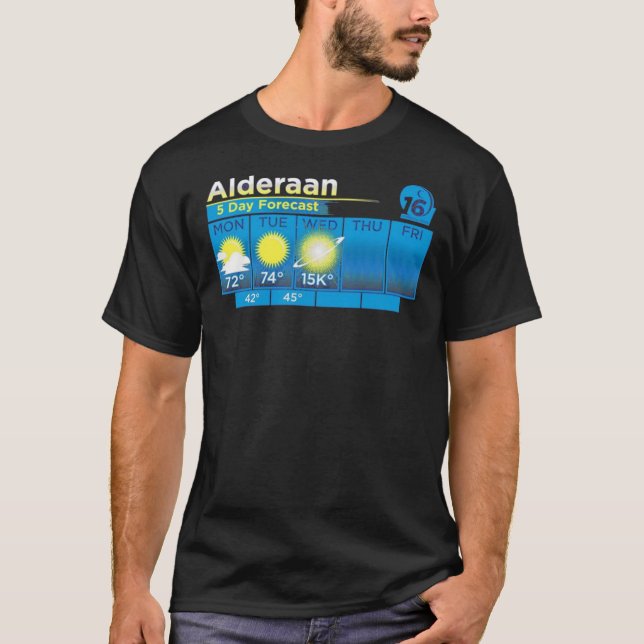 ALDERAAN 5 JOURS PRÉVISIONS T-shirt classique (Devant)