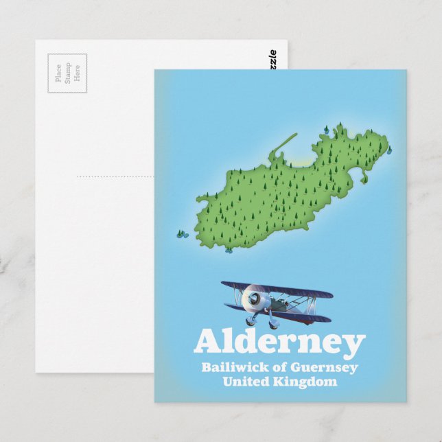 Alderney Bailiwick de Guernesey Carte du Royaume-U (Devant / Derrière)