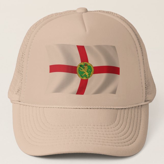 Alderney Flag Hat Truckerkappe (Vorderseite)