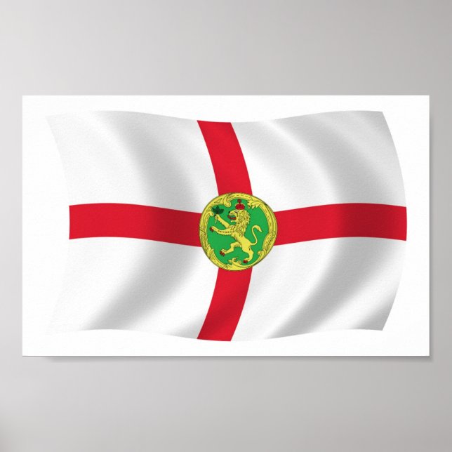 Alderney Flag Poster Print (Vorne)