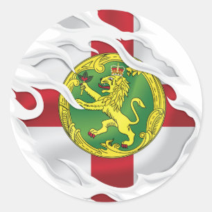 Alderney Ripped Flag Runder Aufkleber