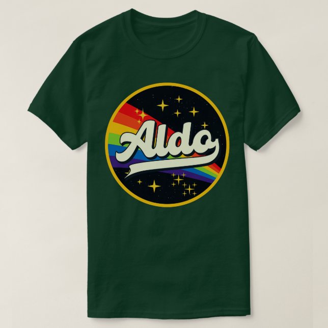 Aldo Rainbow in Space Vintag Style T-Shirt (Design vorne)