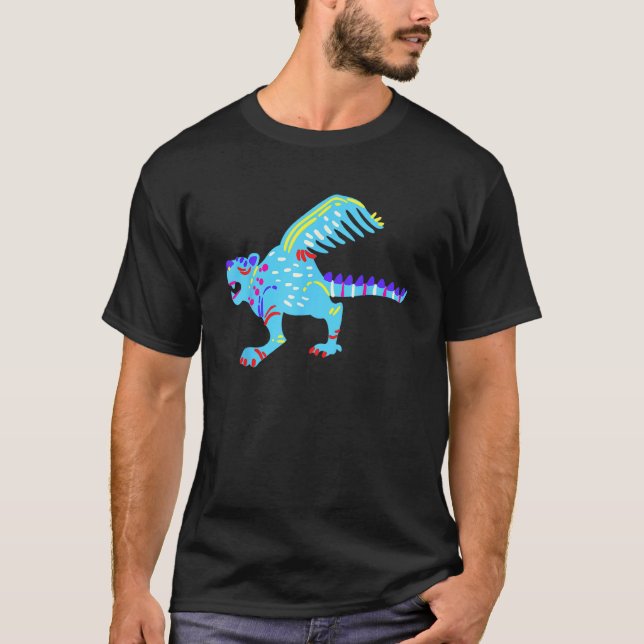 Alebrijes Fantasy Figure Animal Sculpture Dragon T-Shirt (Vorderseite)