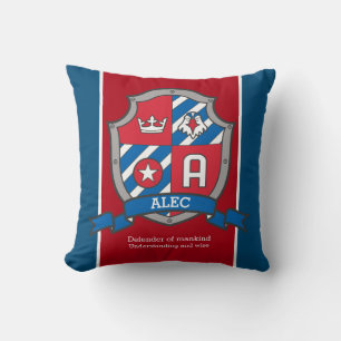 Alec Name bedeutet Red Blue Voice Wappen Kissen
