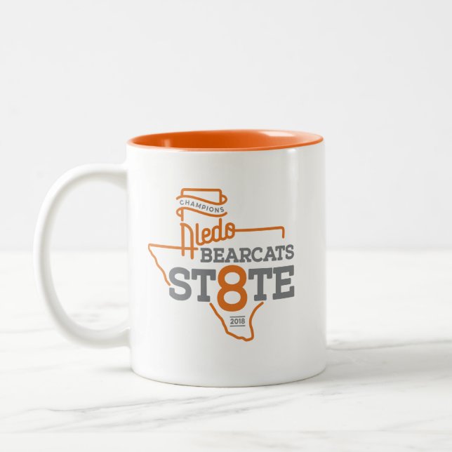Aledobearcat-Staats-Champion 2018 "St8te" - 11oz. Zweifarbige Tasse (Links)
