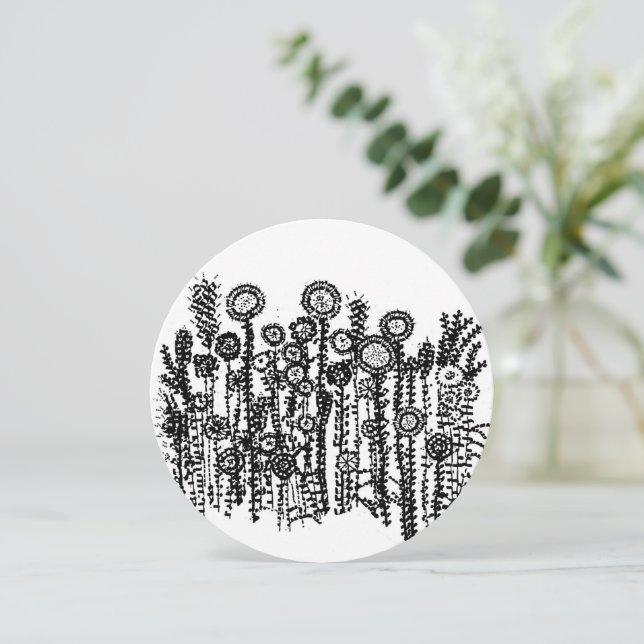 Alef-Bet Garden 5,25" Circle Card Einladung (Stehend Vorderseite)