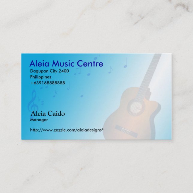 Aleia Musikindustrie-Karte Visitenkarte (Vorderseite)