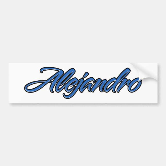 Alejandro Name Blue Sticker Autoaufkleber (Vorne)