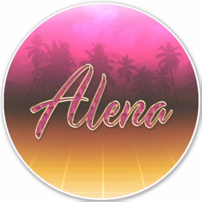 Alena Prénom Golden rose Autocollants Autocollants (Devant)