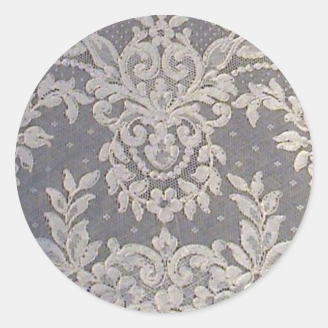 Alencon Lace Runder Aufkleber (Vorderseite)