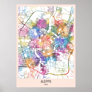 Aleppo Syria City Map Poster