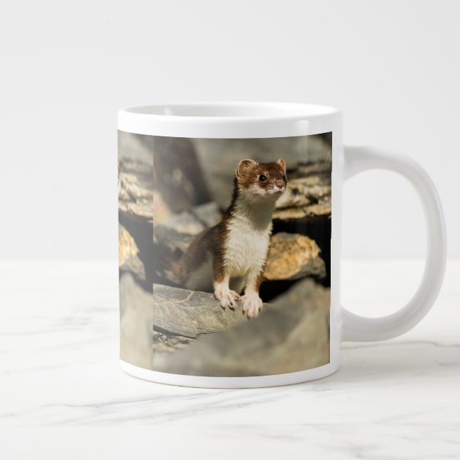 Alert Weasel Jumbo-Tasse (Rechts)