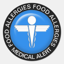 Alerte Médicale - Autocollant rond bleu classique