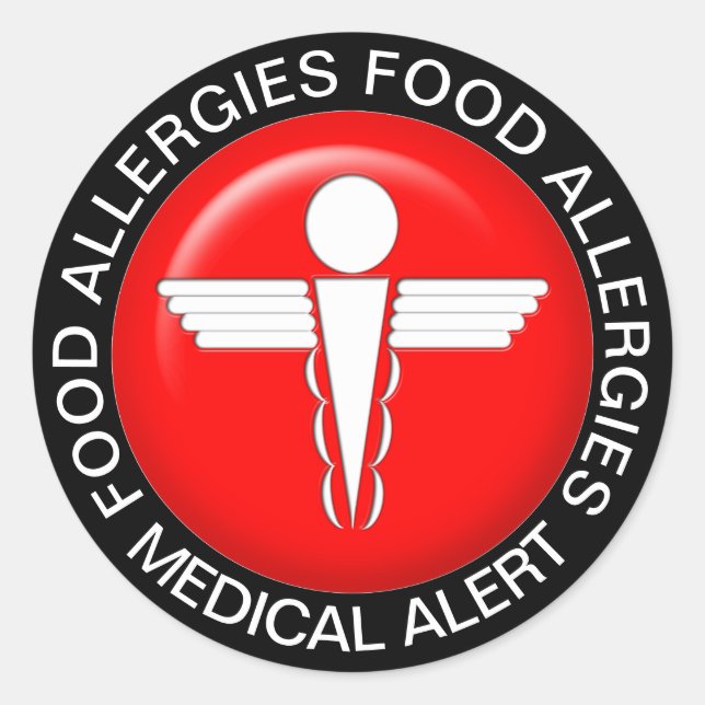 Alerte Médicale - Autocollant rond Red Classic (Devant)