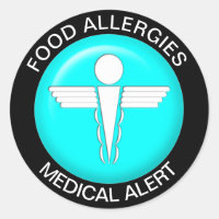 Alerte Médicale - Autocollant rond Turquoise class