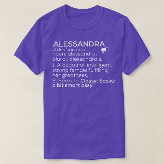Alessandra Name Alessandra Definition Alessandra F T-Shirt (Design vorne)