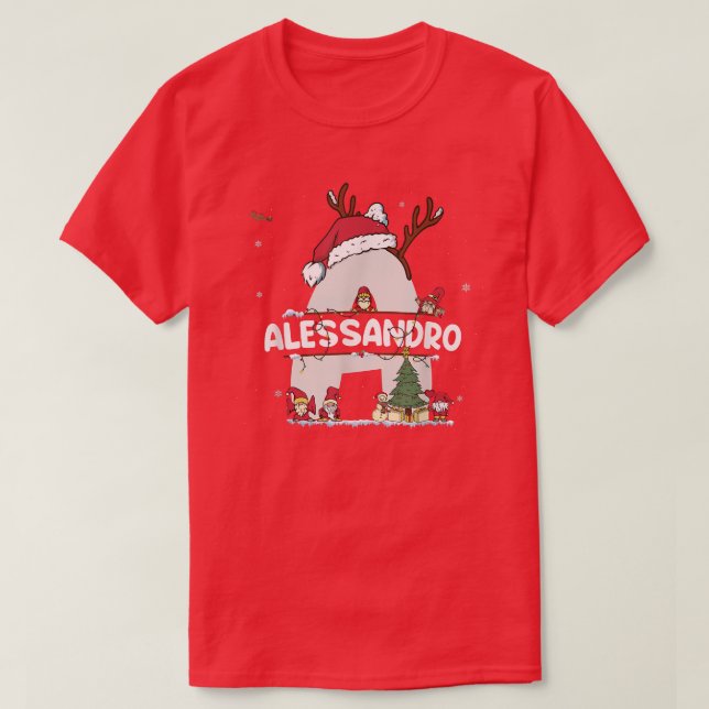 Alessandro Christmas w Alessandro Name für lustig T-Shirt (Design vorne)