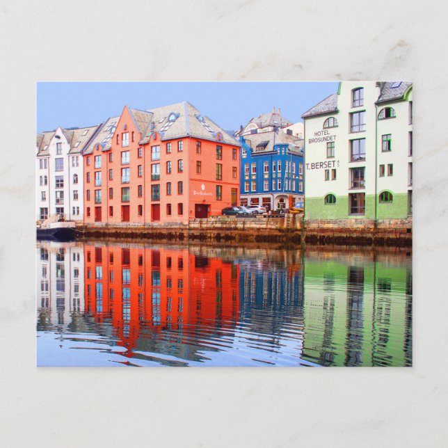 Alesund an der Küste, Norwegen Postkarte (Vorderseite)