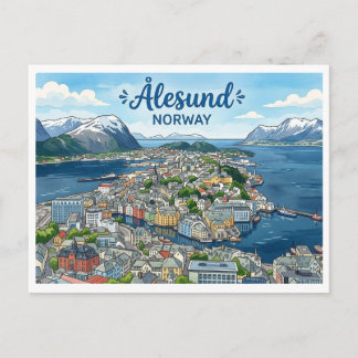 Ålesund Norwegen Reise Postkarte