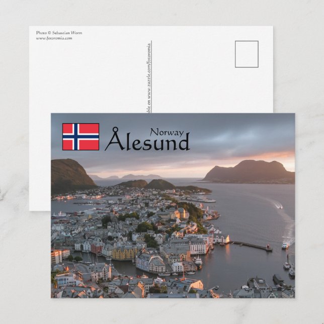Alesund Norwegen Souvenir Postkarte (Vorne/Hinten)