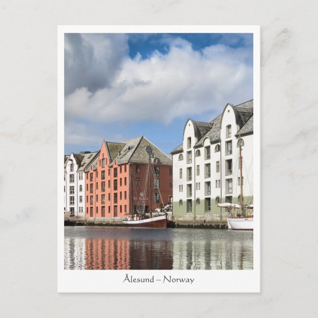 Alesund Norwegen Travel Foto Postkarte (Vorderseite)