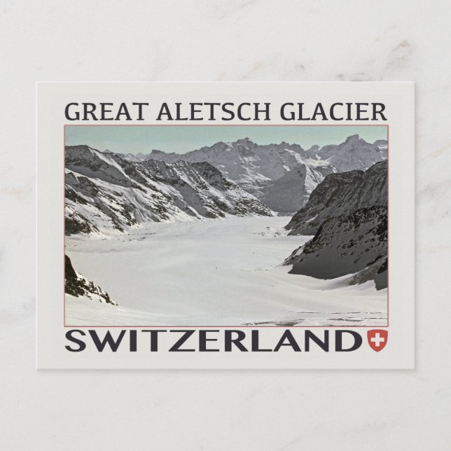 Aletsch Glacier - auf White.jpg Postkarte (Vorderseite)