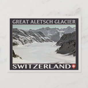Aletschgletscher - auf schwarz postkarte