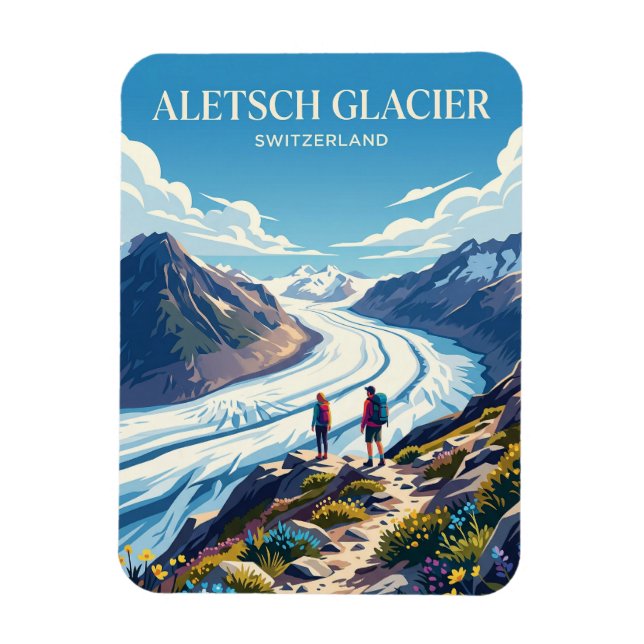 Aletschgletscher Schweiz Magnet (Vertikal)