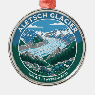 Aletschgletscher Schweiz Ornament Aus Metall
