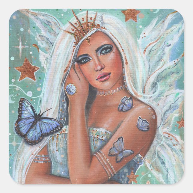 Aletta goddess fee von Renee Lavoie Quadratischer Aufkleber (Vorderseite)