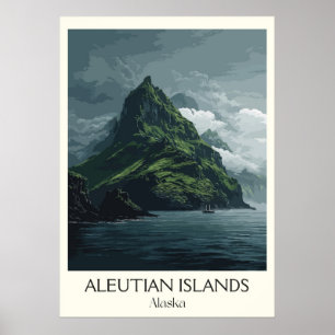 Aleuten-Inseln Alaska Vintage-Reiseposter Poster