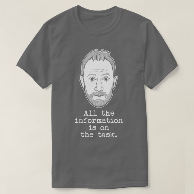 Alex Horne Taskmaster alle Informationen finden Si T-Shirt (Design vorne)