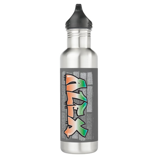ALEX Ihr Name Graffiti Brick Wall Paint Spritzer Edelstahlflasche (Rechts)